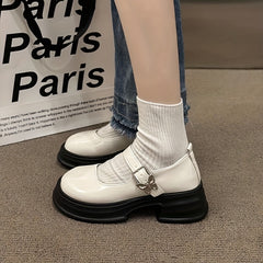 Chunky Mary Jane Butterfly Strap Platform Loafers