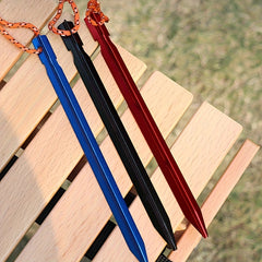 5pcs Aluminum Canopy Tent Pegs Heavy Duty Ground Nail with Reflective Rope