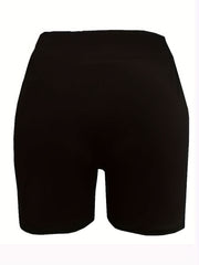 Cross & Letter Print High Rise Biker Shorts