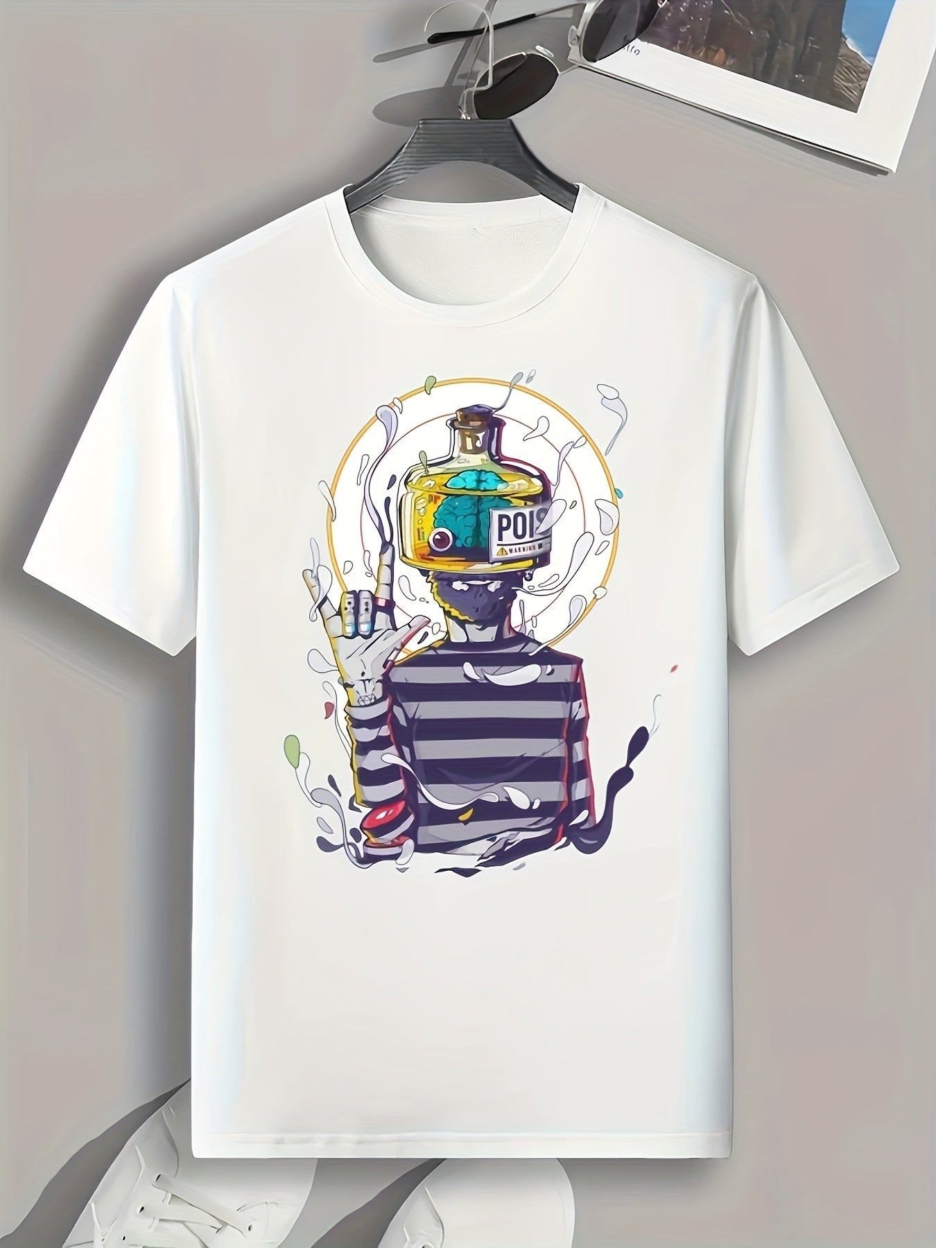 Men's Creative Cartoon Print Tee for Summer