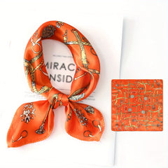 Graphic Bandana Silk Scarf Casual Shawl Wrap Head Wrap Bag Handle Charm