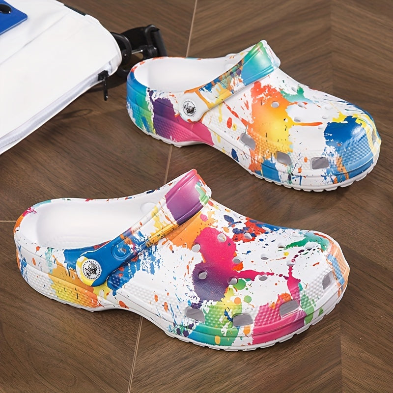 Women's Graffiti Pattern Clogs Casual Garden Shoes