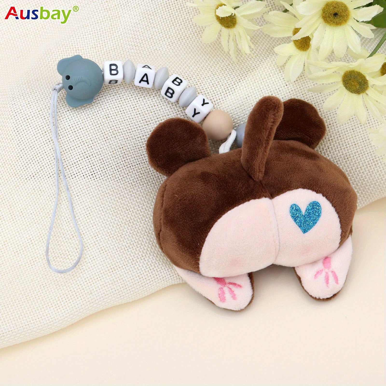 Personalized Plush Toy Pacifier Holder Leash For Baby