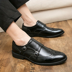 Men's Buckle Solid Business Casual Dress Shoes
