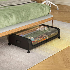 Under Bed Storage Box With Wheels Cloth Cover Dust-proof Shelf