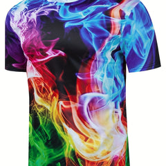 Colorful Men's Graphic T Shirt for Spring & Summer