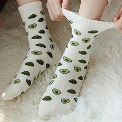 Avocado Print Mid Tube Socks Women's Stockings