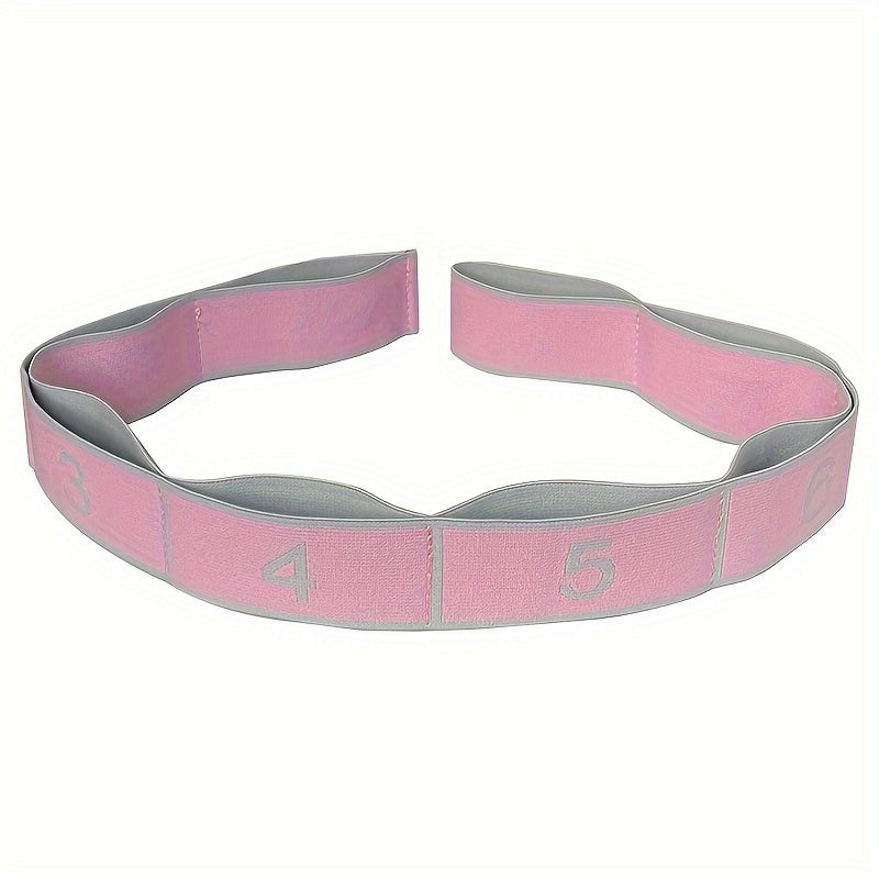 Yoga Elastic Resistance Band with 8 Rings for Home Fitness