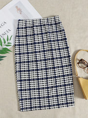 Houndstooth Print Skirt Casual Skirt For Spring & Summer