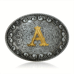 26 Initial Letters Family Name Denim Stunt Belt Buckle