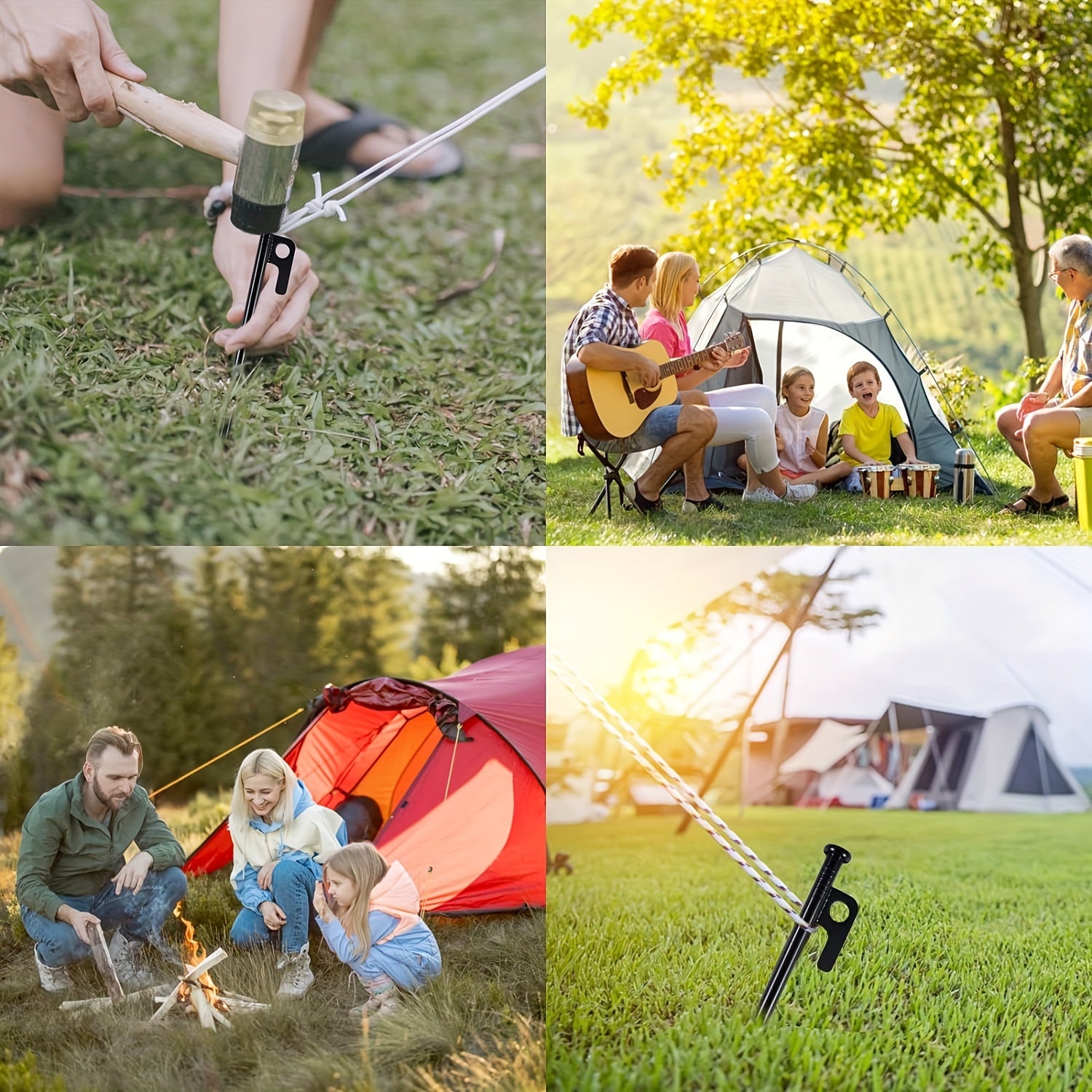 4pcs Outdoor Tent Nails Set Thickened Extended Canopy Ground Nail