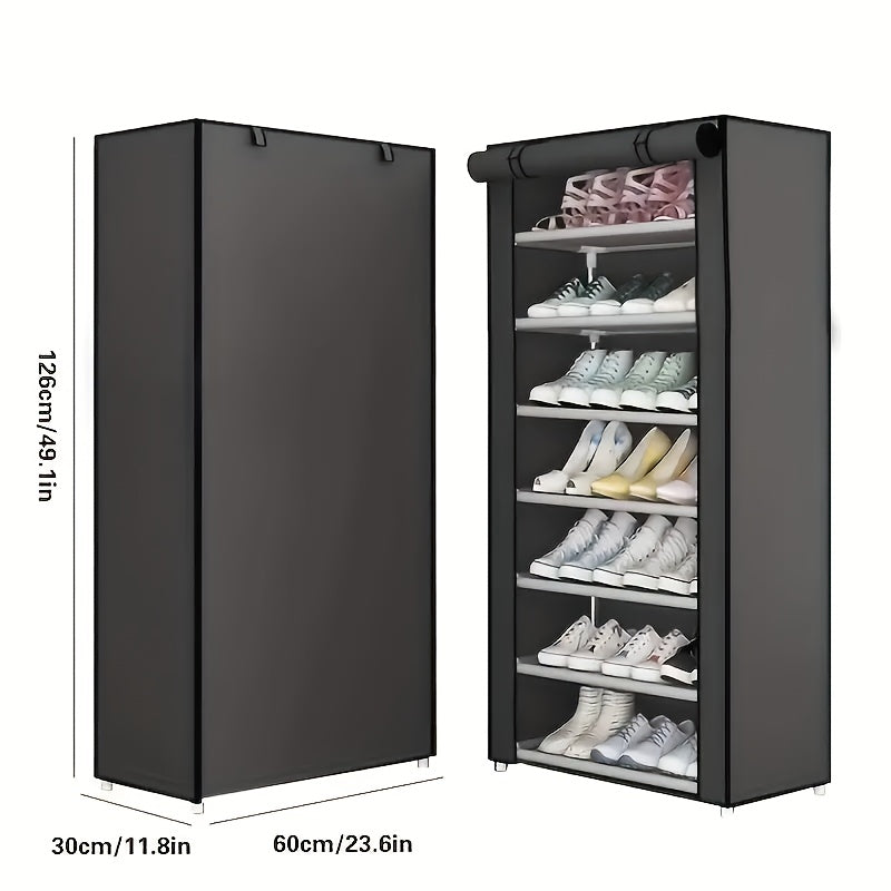 Space Saving Shoe Storage Shelf Dustproof Cabinet 4-8 Layer Shoe Rack