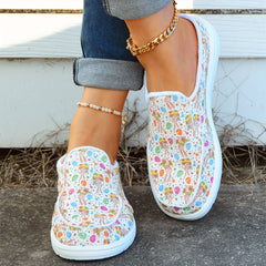 Women's Rabbit & Egg Pattern Mules Sneakers Slip-on Casual Slippers