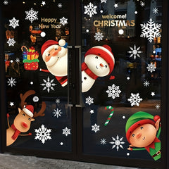 80pcs Christmas Snowflake Window Clings Xmas Decals Decorations