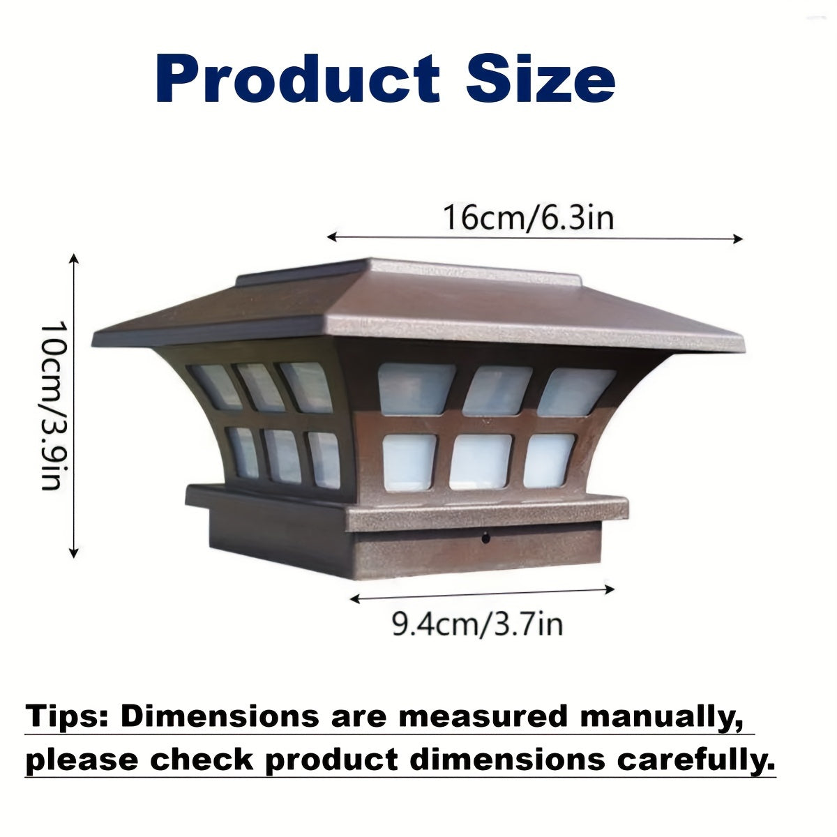 Solar Post Cap Lights Warm Light LED Lights Solar Waterproof Stairs Garden Light