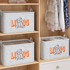 2pcs Home Fabric Children's Clothes Toys Storage Basket