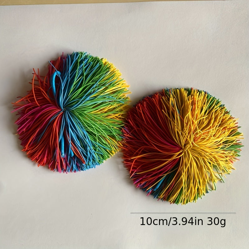 2pcs Colorful Fur Silicone Rubber Balls Funny Decompression Balls