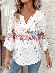 Floral Print Sleeve Blouse