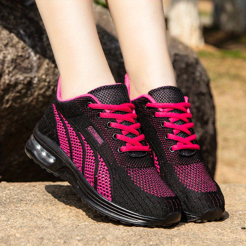 Women's Breathable Mesh Sneakers Comfortable Low Top Lace Up Shoes