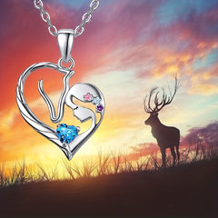 Girl's Girly Horse Heart Zircon Pendant Necklace, Perfect Gift