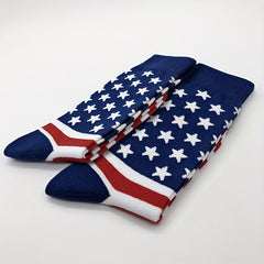 American Flag Crew Socks 2 Pairs Women's Mid Tube Stockings