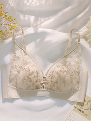 Floral Mesh Wireless Bra Soft & Breathable