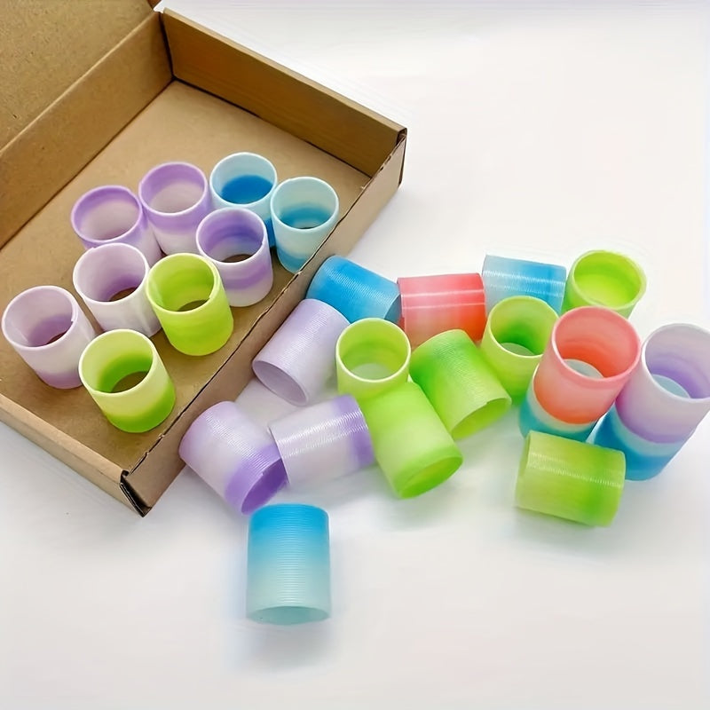 8pcs Rainbow Magic Fidget Stress Coil Mini Springs Bulk Toys