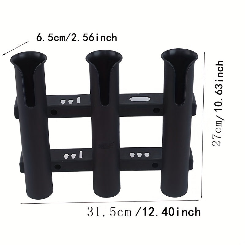 Portable Fishing Rod Holder Three Tube Plastic Bracket Tackle