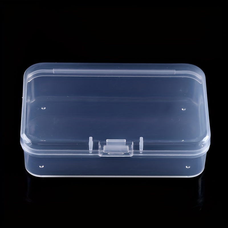 6pcs PP Plastic Transparent Storage Box Rectangular Organizer with Hinged Lid