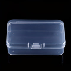 6pcs PP Plastic Transparent Storage Box Rectangular Organizer with Hinged Lid