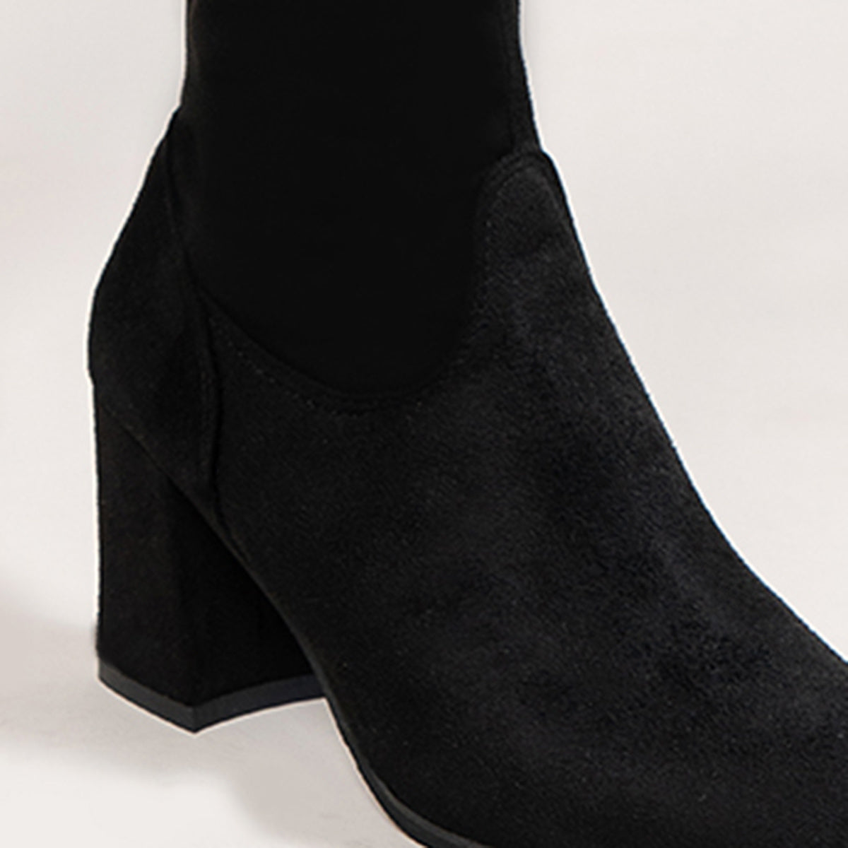 Women's Chunky Heel Long Boots Slip On British Style Boots