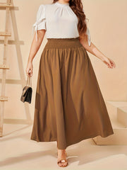 Women's Shirred High Waist Maxi Skirt