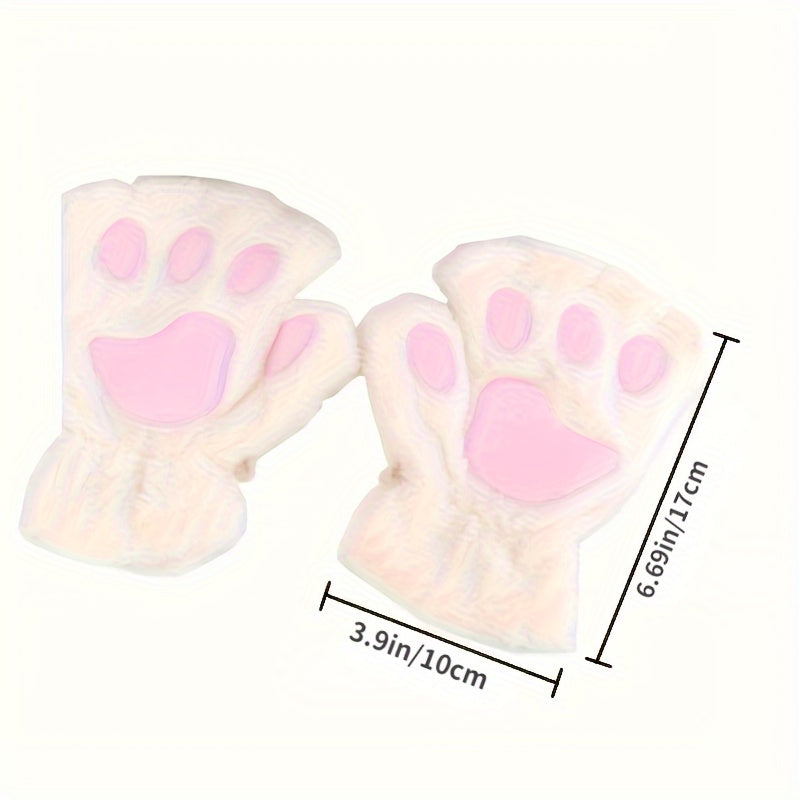 Cartoon Cat Paw Warm Gloves for Outdoor Sports