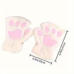 Cartoon Cat Paw Warm Gloves for Outdoor Sports