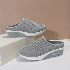 Women's Closed Toe Mule Sneakers Air Cushion Comfort Slip On Shoes