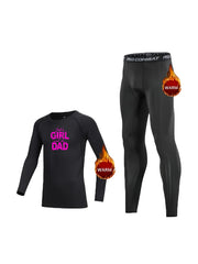 2pcs Kids Fleece Compression Sets Letter Print Pullover Matching Pants
