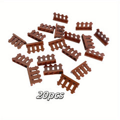 20pcs Fence Building Block Parts for Kids DIY City Bulk Brick