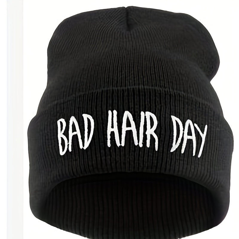 2 Pack Letter Embroidery Beanie Hat Flat Brim Baseball Cap