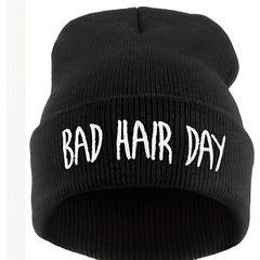 2 Pack Letter Embroidery Beanie Hat Flat Brim Baseball Cap