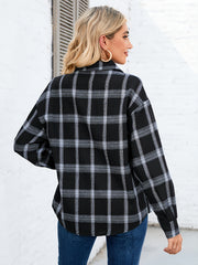 Plaid Shirt Jacket Long Sleeve Casual Shacket Women's Clothing