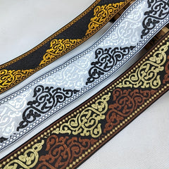 2 Yards Geometric Pattern Jacquard Lace Ribbon for DIY Sewing Crafts