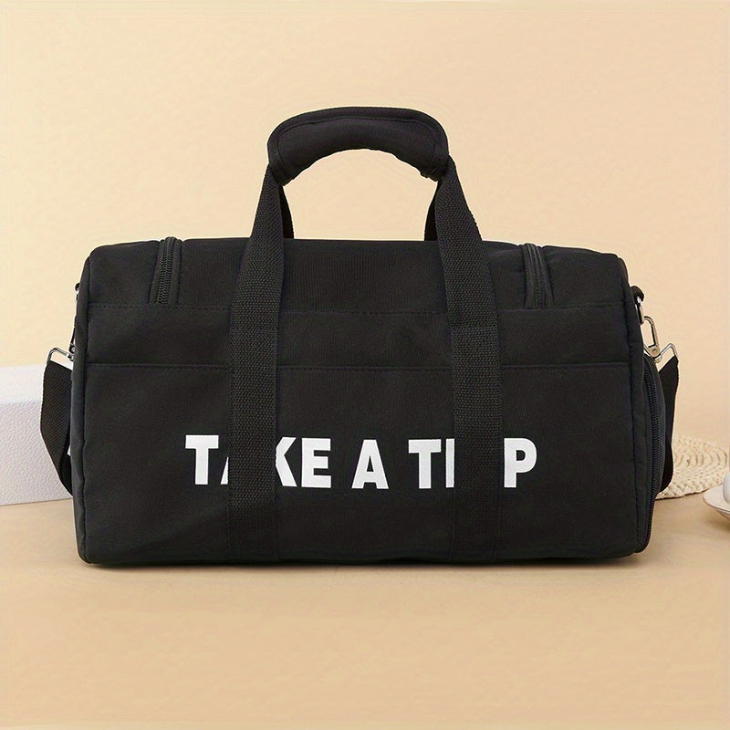 Nylon Letter Pattern Duffel Bag Short Trip Luggage Bag