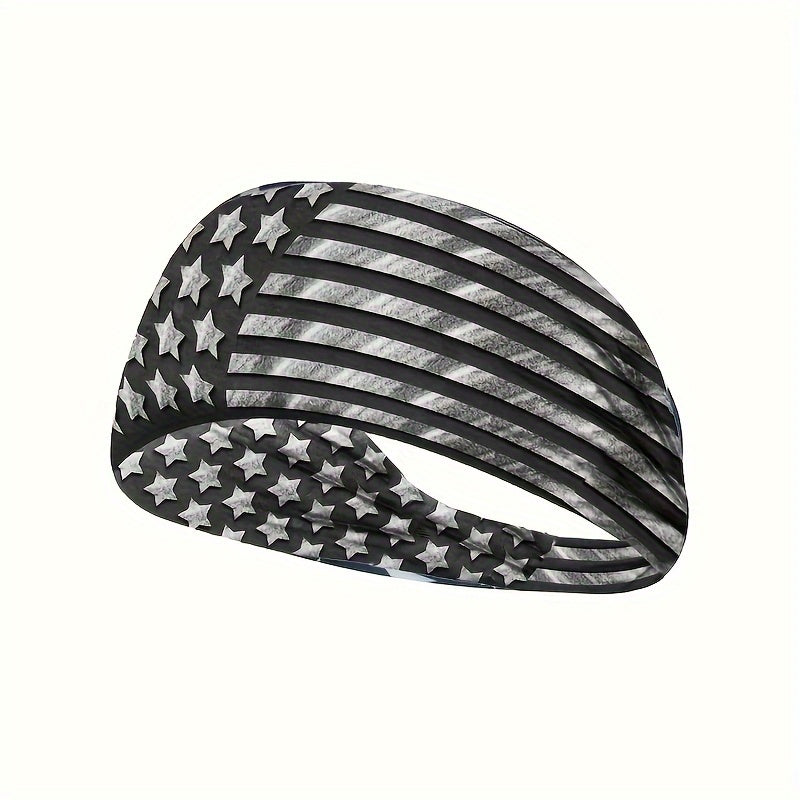 American Flag Pattern Headband Soft Sweat Absorbing Hairband