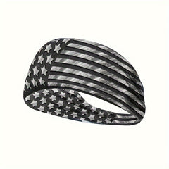 American Flag Pattern Headband Soft Sweat Absorbing Hairband