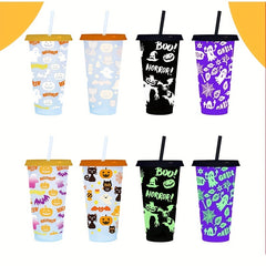 Halloween Straw Cup 710ml Plastic Drinking Cup
