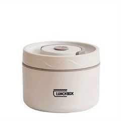 2pcs Stainless Steel Insulated Lunch Box Double layer Portable Meal Box Round