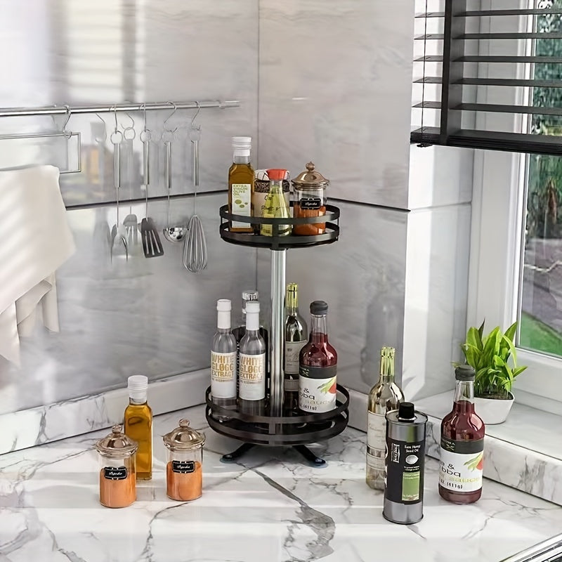 Rotating Non Slip Tableware and Seasoning Bottle Turntable Storage Box