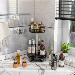 Rotating Non Slip Tableware and Seasoning Bottle Turntable Storage Box