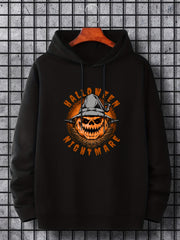 Men's Cartoon Pumpkin Graphic Hoodie Halloween Style