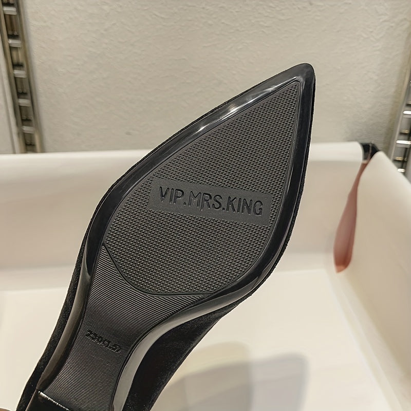 Women's Block Heel Point Toe Pumps